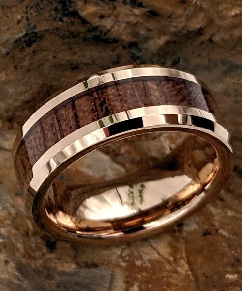 BAGUE EN BOIS Fortune or rose - Bois Eden