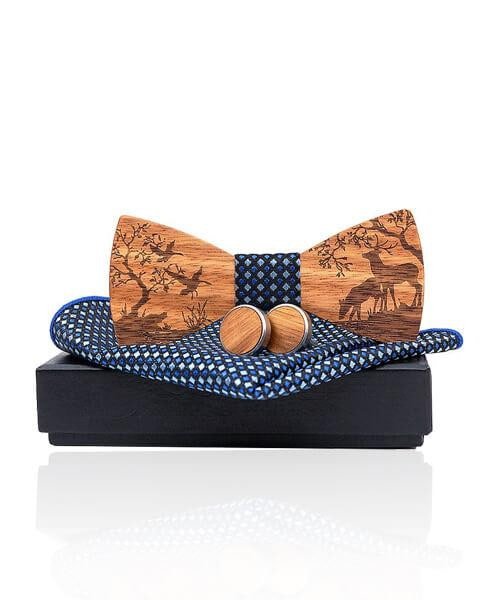 COFFRET NOEUD PAPILLON BOIS Forêt bleu - Bois Eden