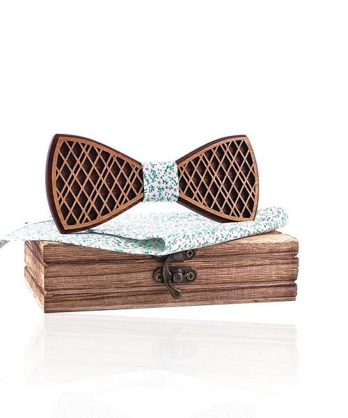 COFFRET NOEUD PAPILLON BOIS Merisier fleuri - Bois Eden