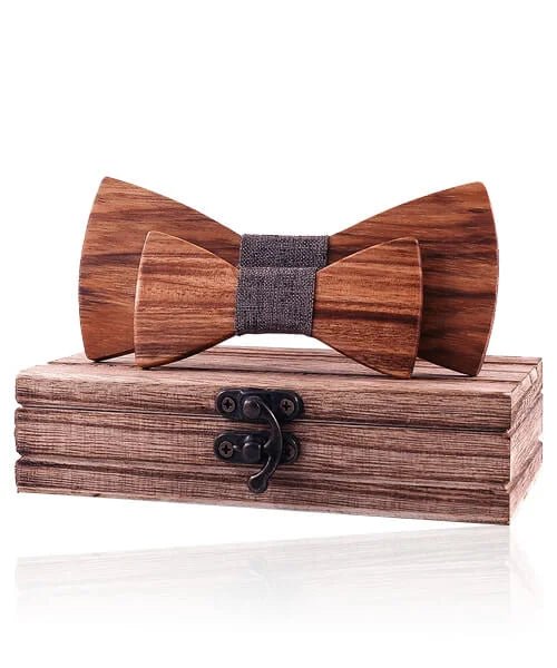 COFFRET NOEUD PAPILLON BOIS Sorbier gris foncé - Bois Eden